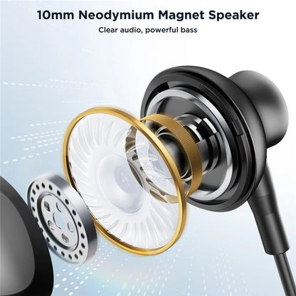 JOYROOM JR-EC07 Metal Half In-Ear Earphones – Type-C Wired