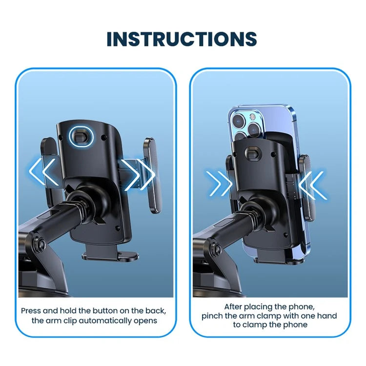 ESSAGER Rotatable Car Phone Holder – Dashboard & Windscreen Suction Cup Stand