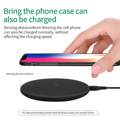 TASX KC-N5 Qi Wireless Phone Charger Cradle Super Slim 10W Fast Charging Pad