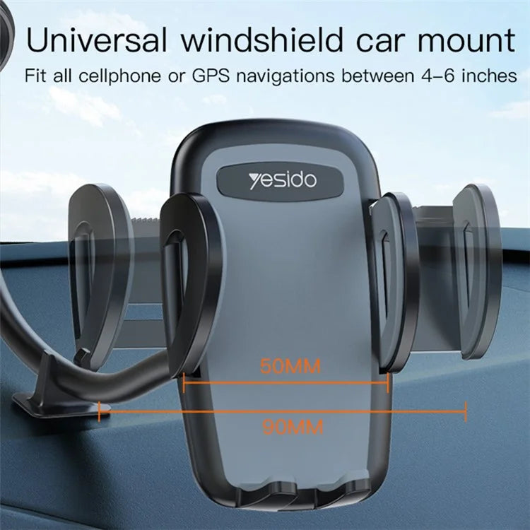 TASX C108 40cm Bendable Arm Car Phone Mount – Windshield Sucker Holder