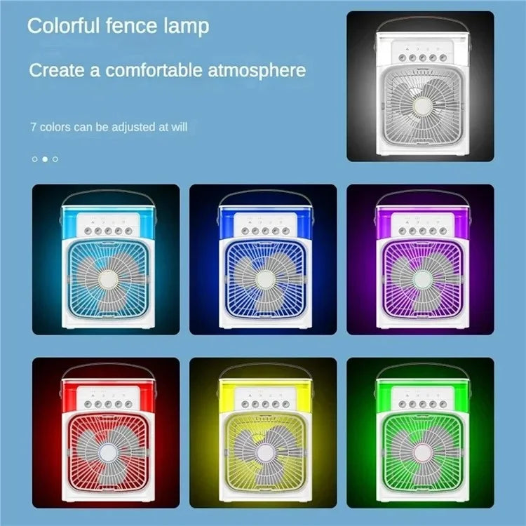 TASX 5-Hole Desktop Humidifier with Mist Diffuser, Cooling Fan, and 7-Color Night Light