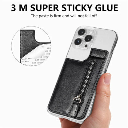 TASX KB-29 Retro Leather  Card Holder – Multifunctional Wallet with Kickstand & Zipper