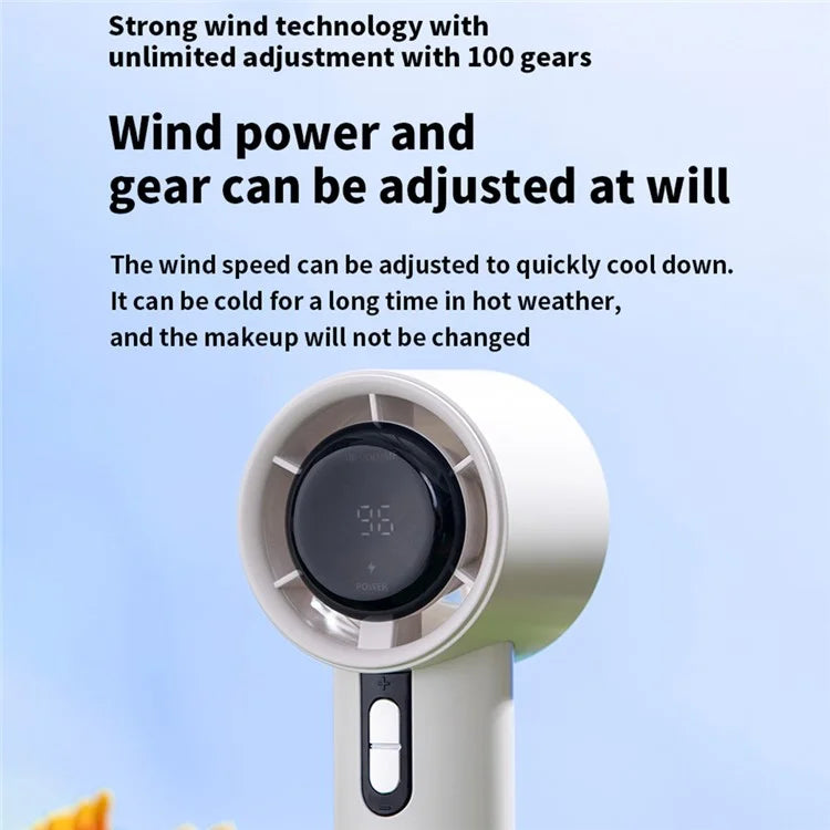 TASX Rechargeable Handheld Fan with 100 Wind Speeds and High-Speed Turbine