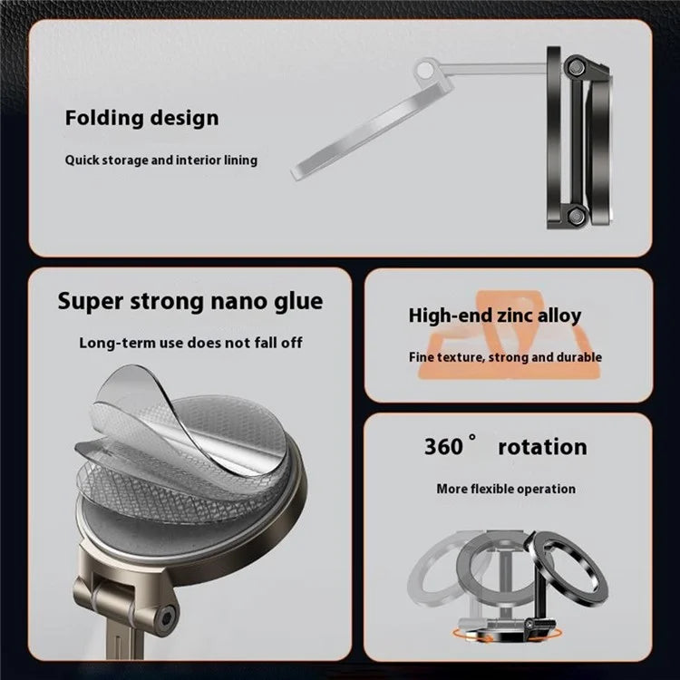 WEKOME WA-S63 MagSafe Car Phone Holder – 360° Rotatable Zinc Alloy Mount