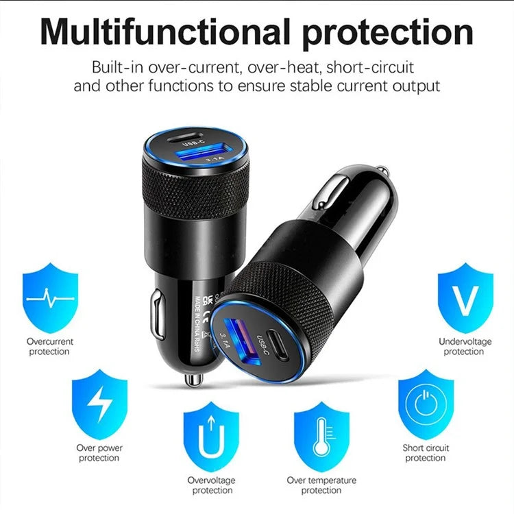 TASX A6174 15W 3.1A USB + PD Type-C Mini Car Charger