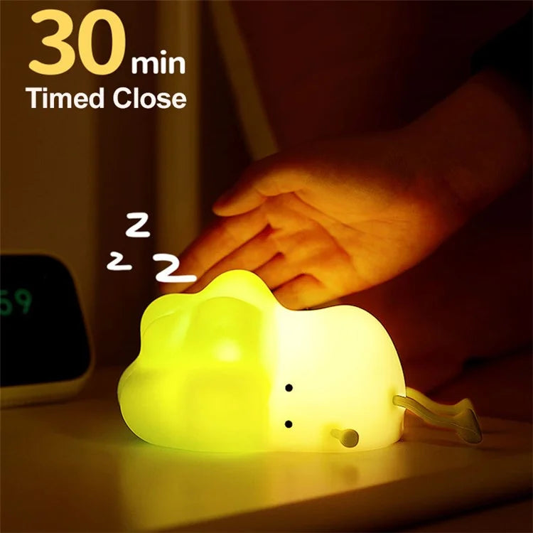 TASX K1110 Cute Cabbage Night Light with Phone Holder & Timer