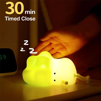 TASX K1110 Cute Cabbage Night Light with Phone Holder & Timer
