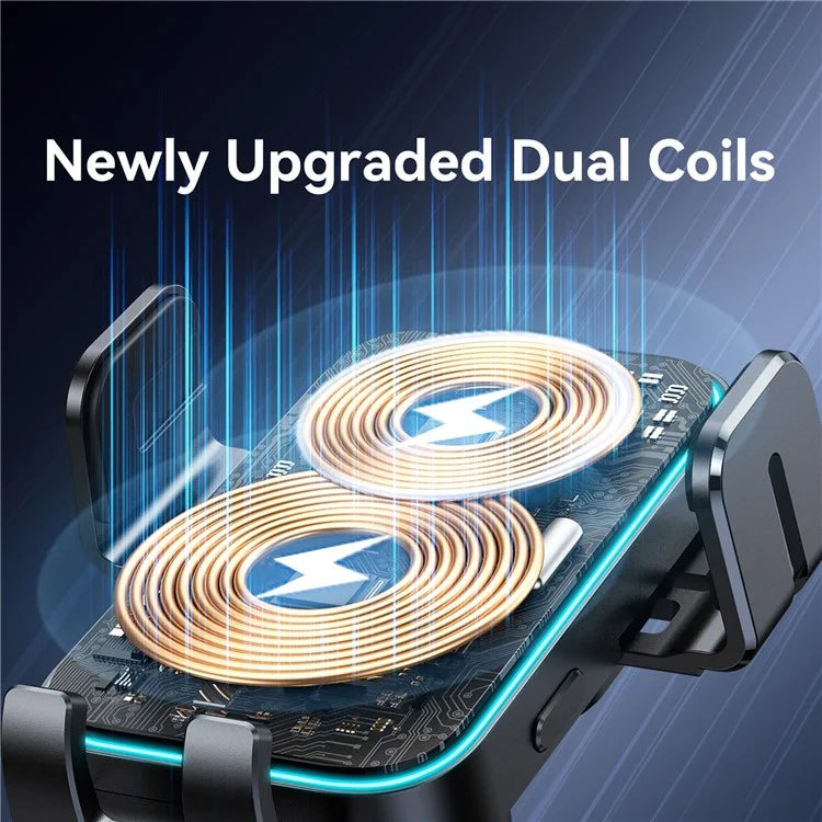 JOYROOM 15W Dual Coil Dashboard Wireless Car Charger LED Light JR-ZS246S