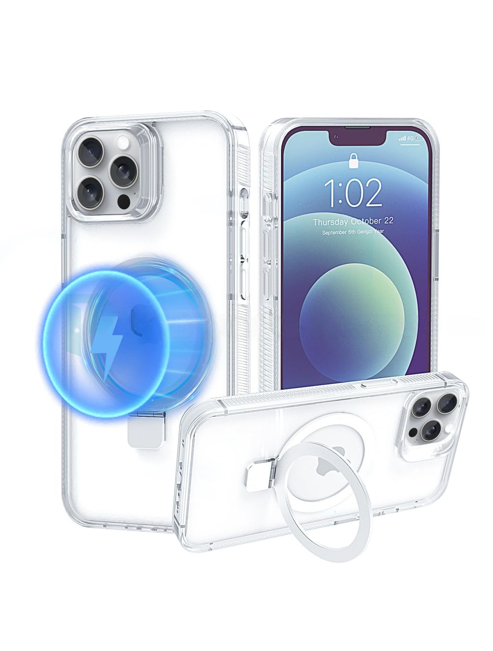 Case It IPhone 16 Pro Max MagFold Series Magnetic Kickstand Case (Transparent)