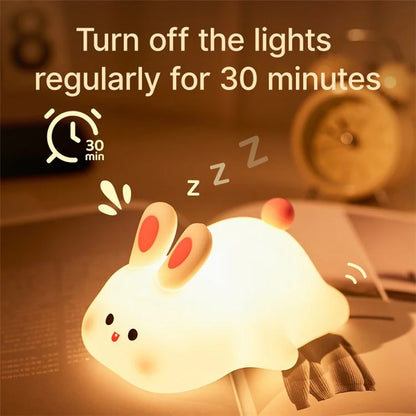 TASX K1153 Cute Rabbit Mini Night Light with RGB Dimming for Kids
