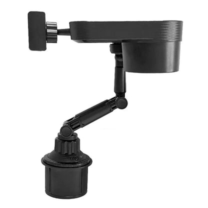 TASX SB-6088 Car Cup Holder Tray with 360° Rotating Table and Phone Stand
