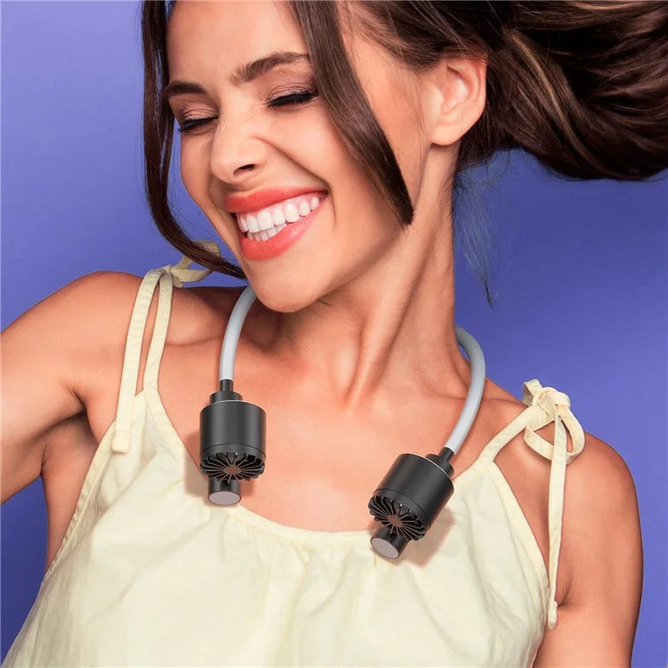 TASX Portable USB Rechargeable Hanging Neck Fan with Quiet Turbo Cooling