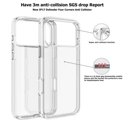UTIA Ultimake Shockproof Case for iPhone 17  Military-Grade Clear Protection Cover