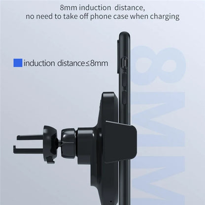 TAS Wireless Charger Phone Mount with Air Vent Holder, Dashboard Stand