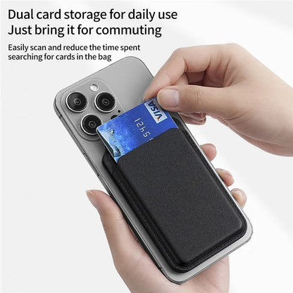 TASX Bi-Fold PU Leather MagSafe Card Holder – Foldable Kickstand Function