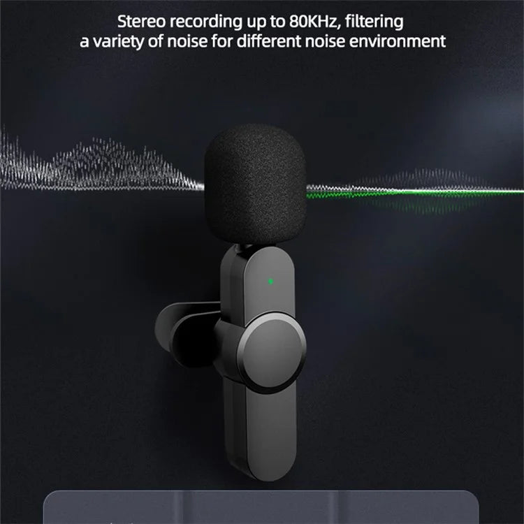 TASX 2Pcs Wireless Lavalier Microphone – Type-C Clip-On Mic
