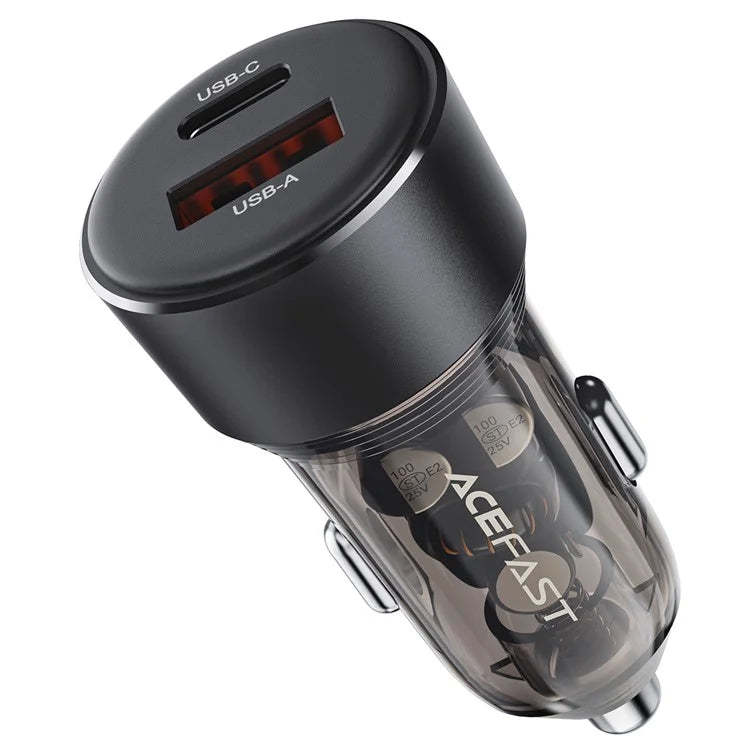 ACEFAST B12 60W USB-A + Type-C Car Charger Cigarette Lighter Fast Charging Adapter