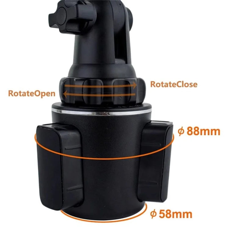 TASX Car Cup Holder Mount 360° Rotatable Magnetic Phone & Tablet Holder