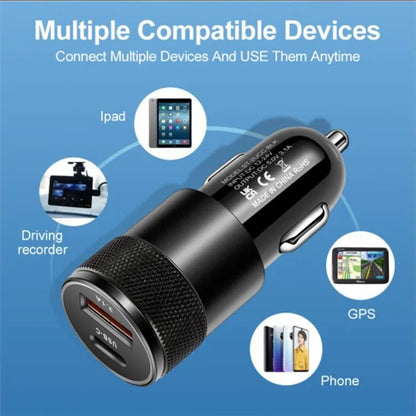 TASX A6174 15W 3.1A USB + PD Type-C Mini Car Charger