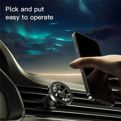 YESIDO C158 Ring-Shaped MagSafe Car Mount – Suction Cup Holder with Air Outlet Clip