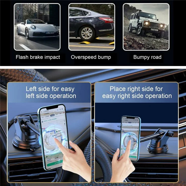 TASX Q33 Dashboard & Windscreen Mount – Suction Cup Telescopic MagSafe Holder