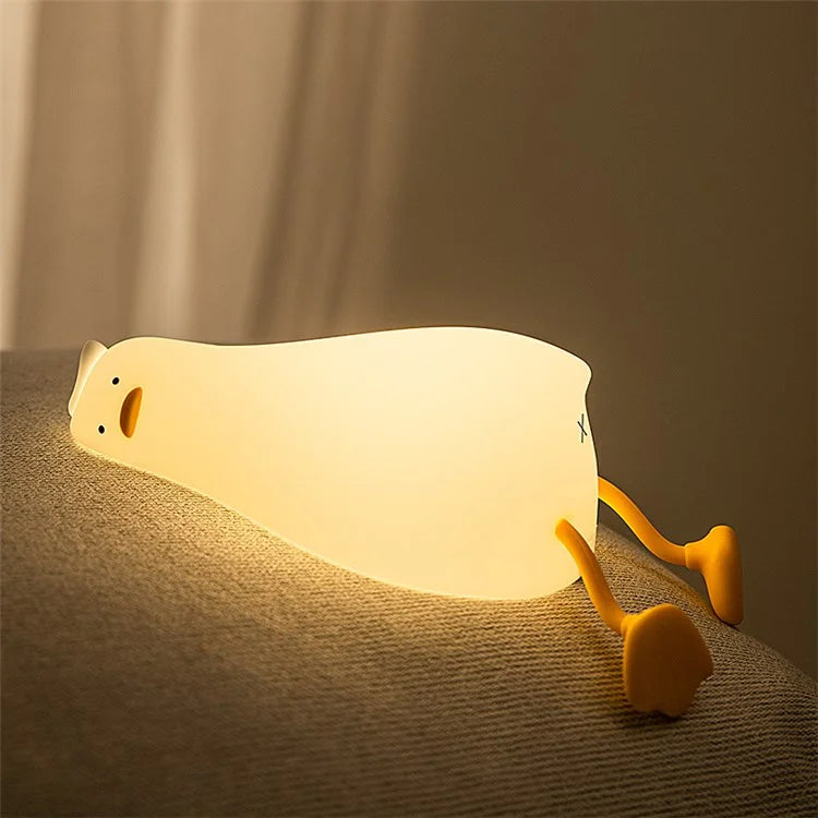 TASX Soft Silicone Duck Night Lamp with Touch Sensor and Timer