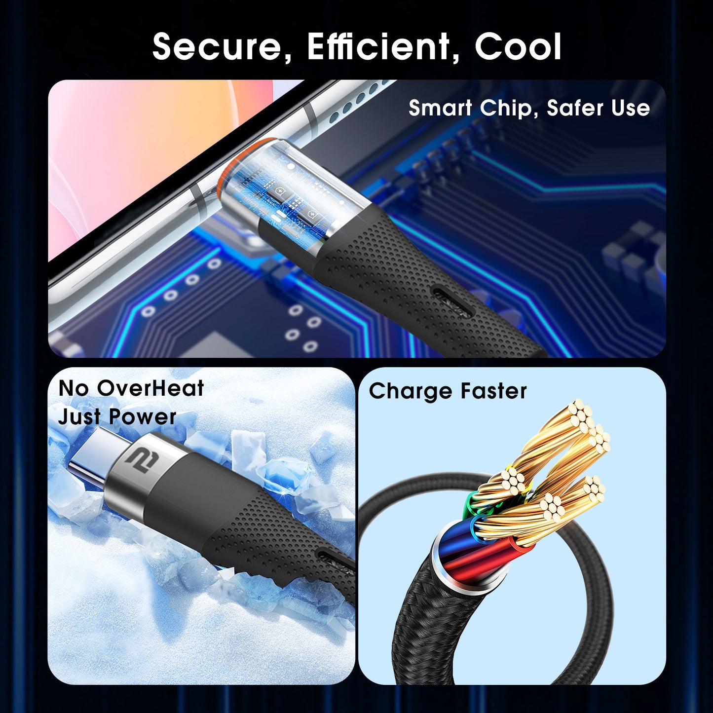 USB-C to USB-C & Sync Cable 2M (Nylon Braided)(60W)