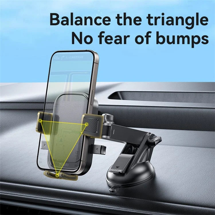TASX C267 Suction Press Car Phone Mount – 360° Rotation