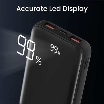 iQuick POWER SQUARE 0 Power Bank – 10000mAh, 22.5W with Digital Display