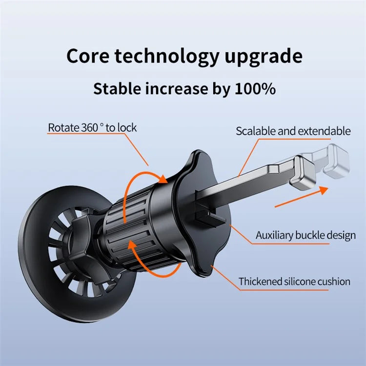 TASX ZY-YC19 MagSafe Car Phone Holder – Air Vent Hook & Adhesive Base