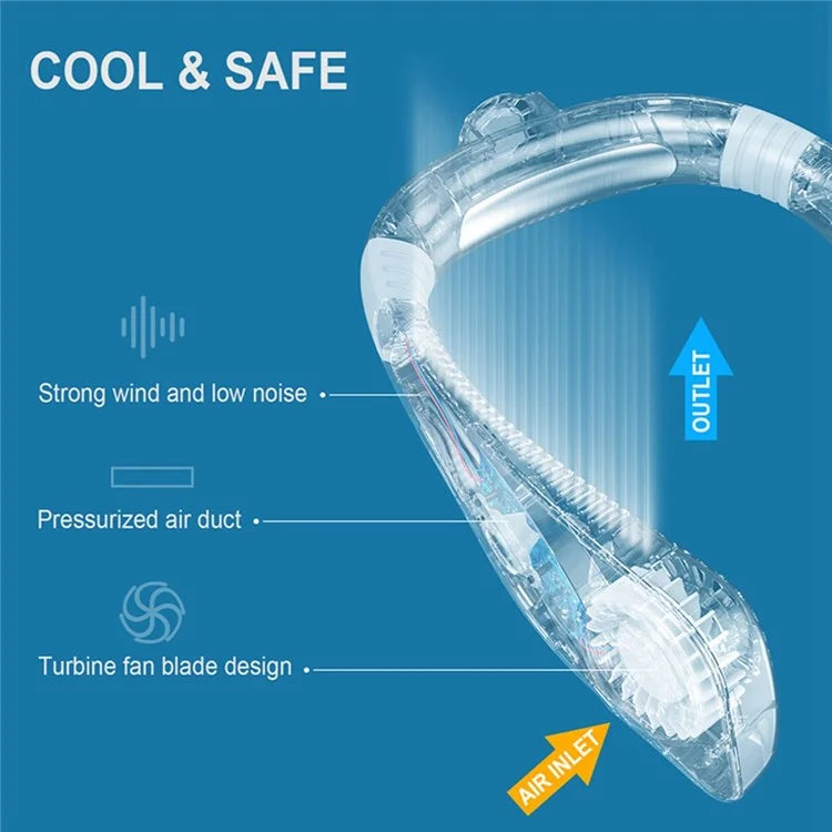 TASX Aromatherapy Bladeless Neck Fan with USB Rechargeable Air Cooling