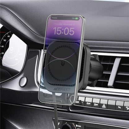 ACEFAST D32 MagSafe Car Air Vent Phone Wireless Charger with Retractable Cable