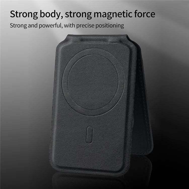 TASX Bi-Fold PU Leather MagSafe Card Holder – Foldable Kickstand Function