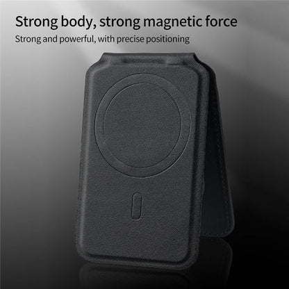 TASX Bi-Fold PU Leather MagSafe Card Holder – Foldable Kickstand Function