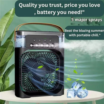 TASX 5-Hole Desktop Humidifier with Mist Diffuser, Cooling Fan, and 7-Color Night Light