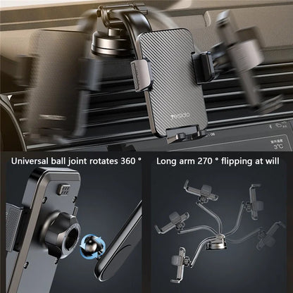 TASX C172 Suction Cup Dashboard Phone Mount – Multi-Function