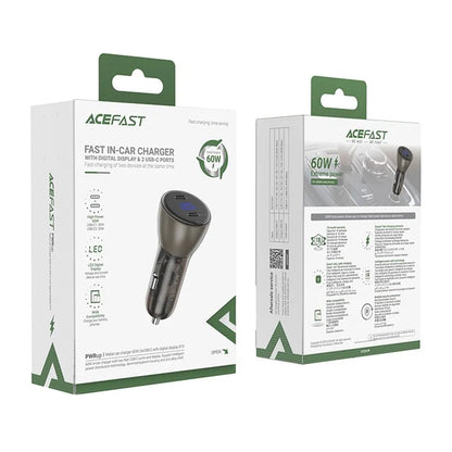 ACEFAST B10 60W Dual Type-C PD Fast Car Charger