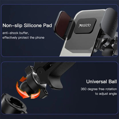 YESIDO C163 Car Phone Holder – Air Outlet Mount with Transparent Panel