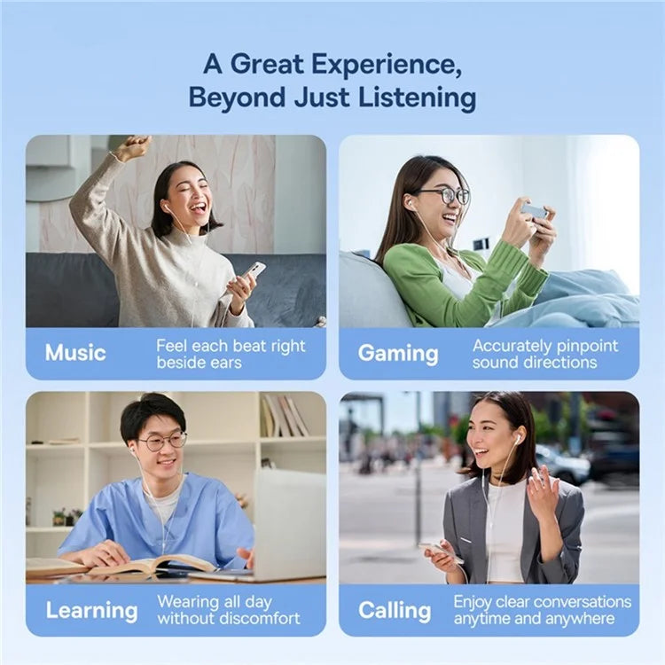 BASEUS Encok HZ19 3.5mm Semi In-Ear Wired Earphones