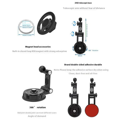 TASX Adhesive Base Car Dashboard Mount – MagSafe-Compatible Phone Holder