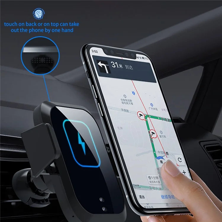 TAS Wireless Charger Phone Mount with Air Vent Holder, Dashboard Stand
