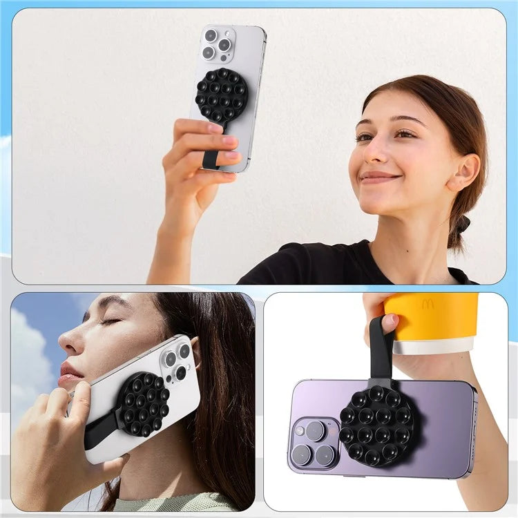 TASX Magnetic Suction Phone Holder Silicone Non Slip Suction Cup Phone Mount