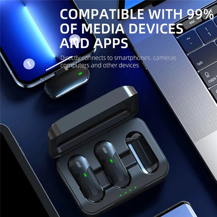 TASX M8 Wireless Lavalier Microphones – Dual Type-C Mics with Noise Cancellation