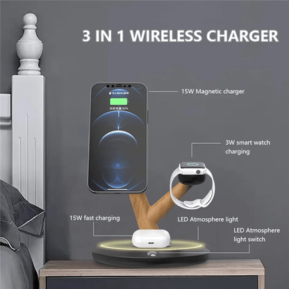 TASX TH02 Tree Branch Design 3-in-1 15W Magnetic Wireless Charger