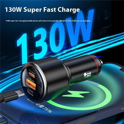 TASX Fast Charging Car Charger PD 100W + PD 30W Aluminum Alloy Adapter
