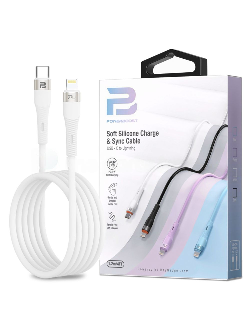 USB-C to Lightning Charge & Sync Cable 1.2M (Soft Silicon)(27W)