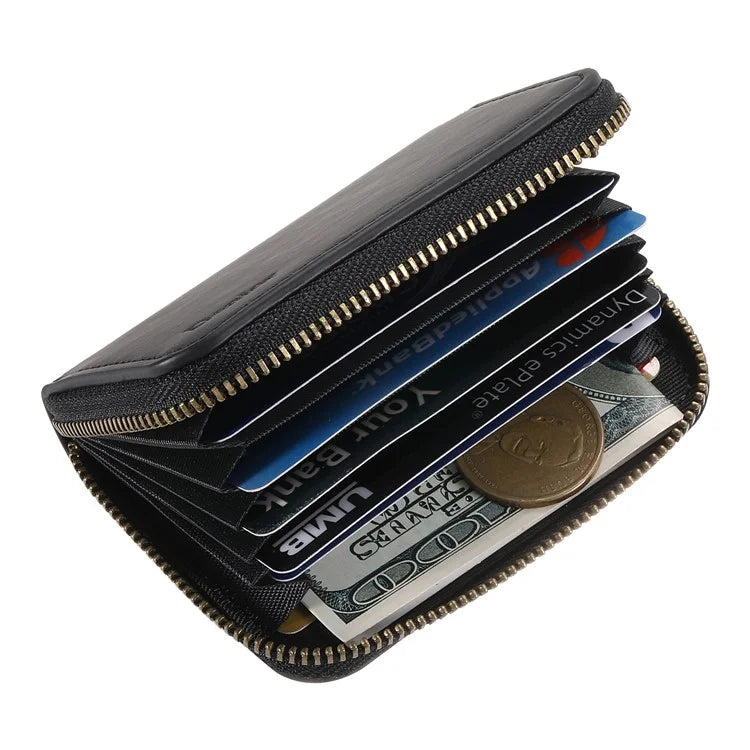 DENIOR V17 Zipper Card Case – MagSafe-Compatible Leather Phone Card Holder & Stand