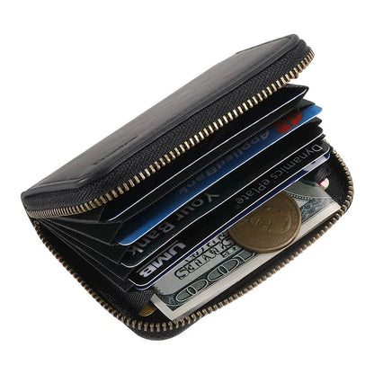 DENIOR V17 Zipper Card Case – MagSafe-Compatible Leather Phone Card Holder & Stand