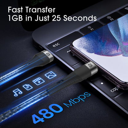 USB-A to USB-C Charge & Sync Cable 1.2M (Nylon Braided)