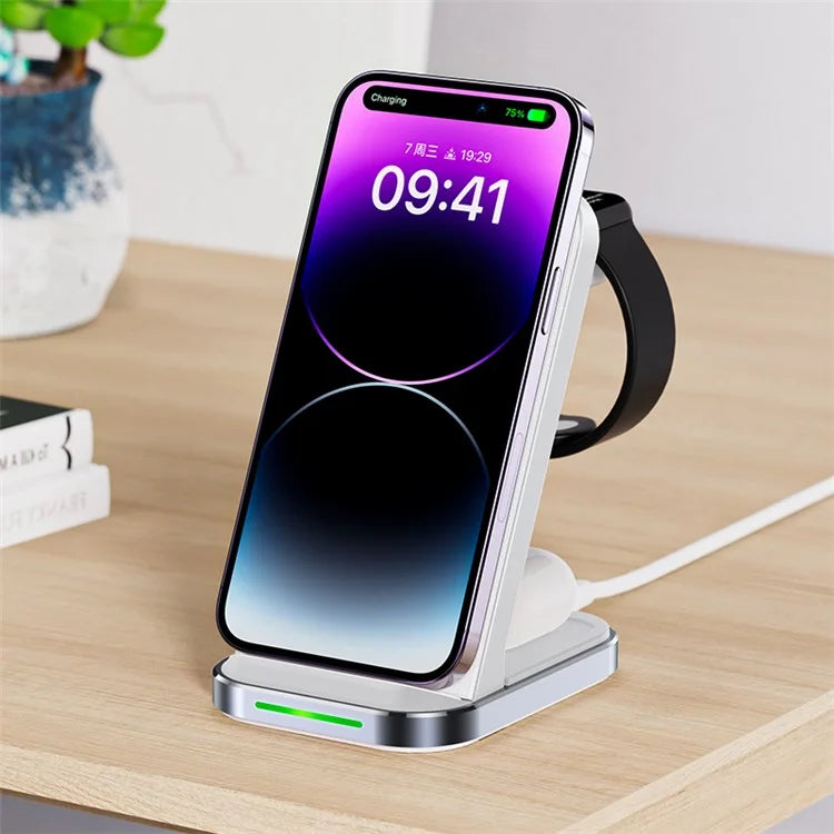 ACEFAST E15 3-in-1 Desktop 15W Wireless Charger Station